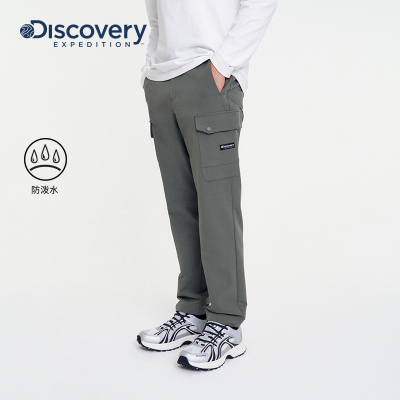 Discovery探索秋冬户外露营内置腰带防泼水收腿工装裤男