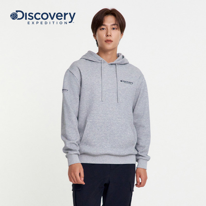 Discovery探索秋冬户外运动套头衫简约休闲连帽卫衣拉绒长袖外套