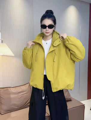 早秋夹棉冲锋衣外套女短款上衣2025秋新款女装风衣薄棉夹克二棉