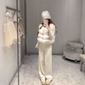 韩国博主防狐狸毛毛皮草马甲外套女冬季 显瘦名媛气质短款 韩版 修身