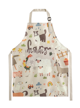 时尚高级感简约围裙家用厨房做饭无袖防污罩衣工作服定制LOGO印字