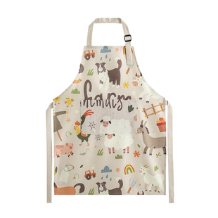 时尚 防污罩衣工作服定制LOGO印字 高级感简约围裙家用厨房做饭无袖