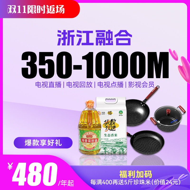 华数官方旗舰店华数浙江融合华数宽带+华数电视双11限时返场