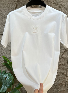 100棉260克四季24新款男装轻奢简约时尚休闲百搭纯色男士短袖T恤