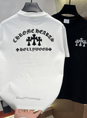 2025秋冬新款潮服印花轻奢男士休闲百搭简约圆领短袖时尚男装