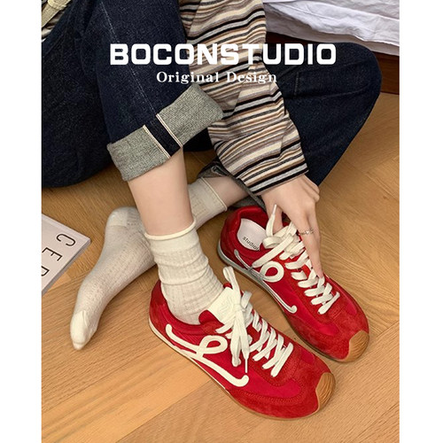 王一博同款阿甘德训鞋女内增高