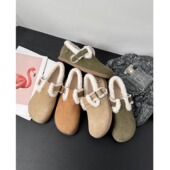 真皮厚底全包博肯鞋 加绒勃肯鞋 爆款 毛毛鞋 女秋冬鞋 子女2024新款