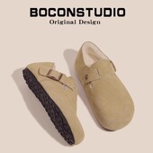 女2025新款 秋冬毛毛鞋 加绒保暖棉鞋 厚底勃肯鞋 防滑全包勃肯单鞋 女