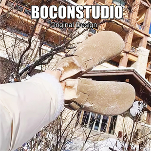 毛毛保暖东北棉鞋 冬季 百搭全包博肯雪地靴女 女2025新款 加绒勃肯鞋