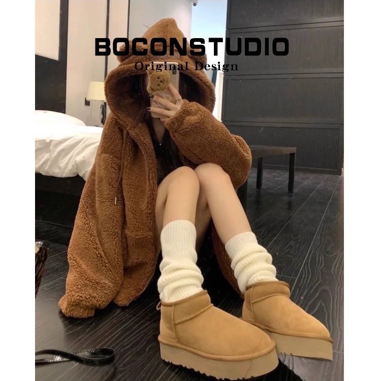 厚底雪地靴女小个子毛毛鞋女