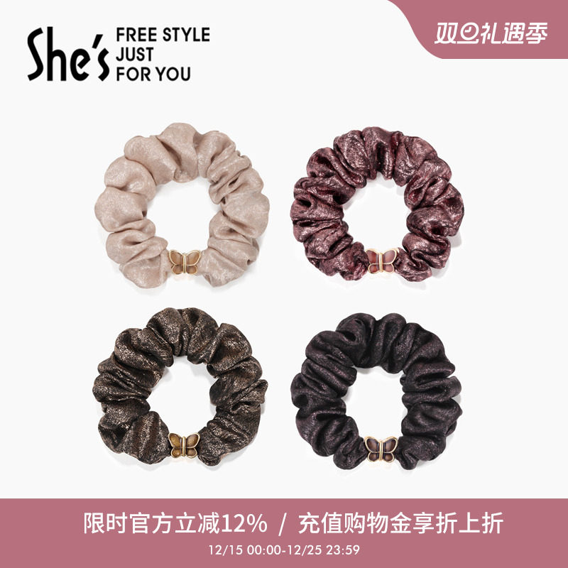 褶皱网纱手工滴油蝴蝶发圈