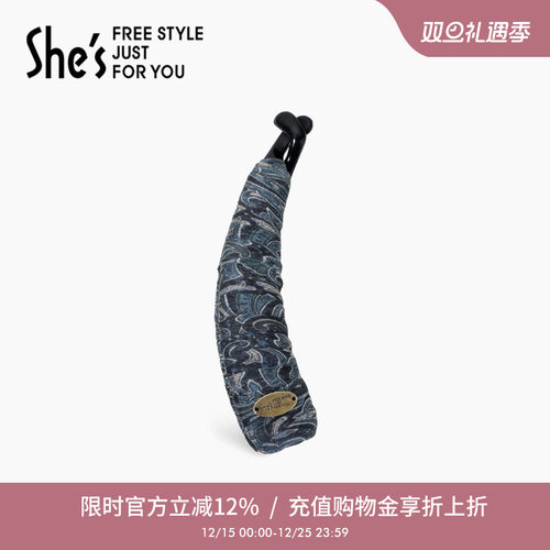 shes复古桑蚕丝香蕉夹马尾竖夹