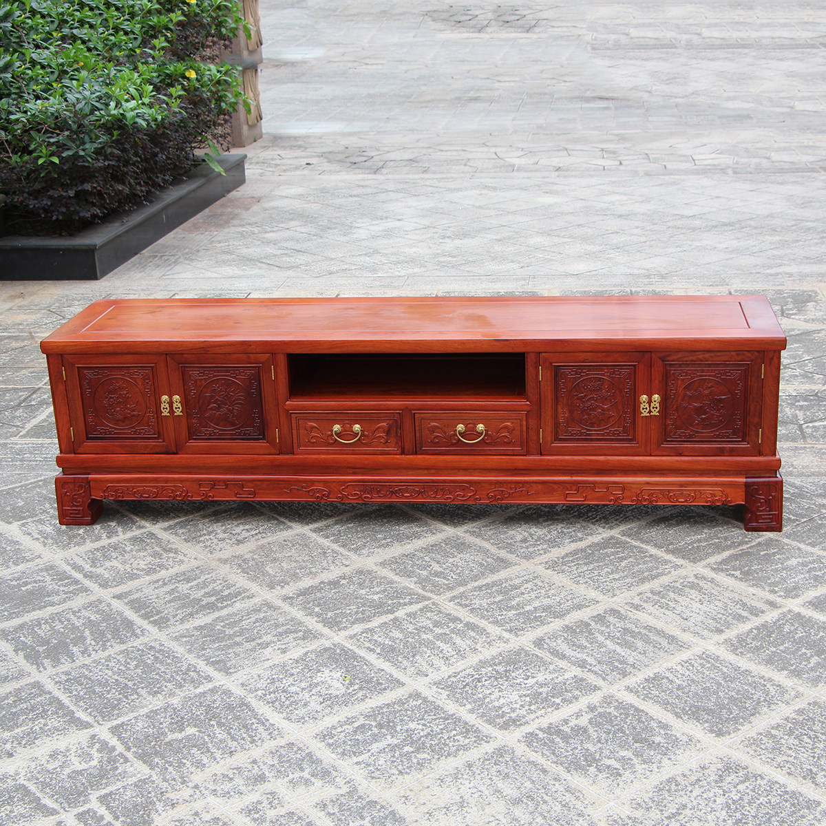 红木电视柜缅甸花梨木电视柜大果紫檀新中式酒柜地柜视听柜