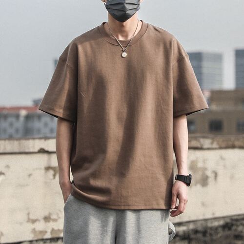 SIMWOOD简木男装纯棉重磅夏季圆领美式短袖t恤衫男女潮牌休闲上衣