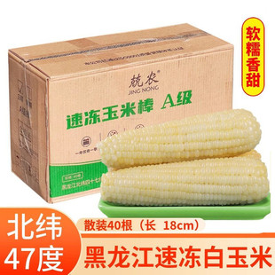 北纬47度兢农白糯玉米棒A级 40支早餐商用 东北新鲜速冻玉米棒散装