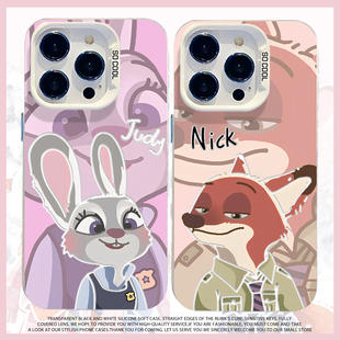 适用于oppofindx9pro手机壳FINDx8ultra镭射尼克朱迪X7新款 彩银壳6情侣5卡通可爱疯狂动物城防摔保护套男女软