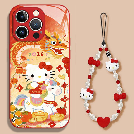 HelloKitty适用于OPPOreno15pro手机壳reno14凯蒂猫13新款玻璃12限定11新年款10pro+马年本命年9喜庆8防摔7/6