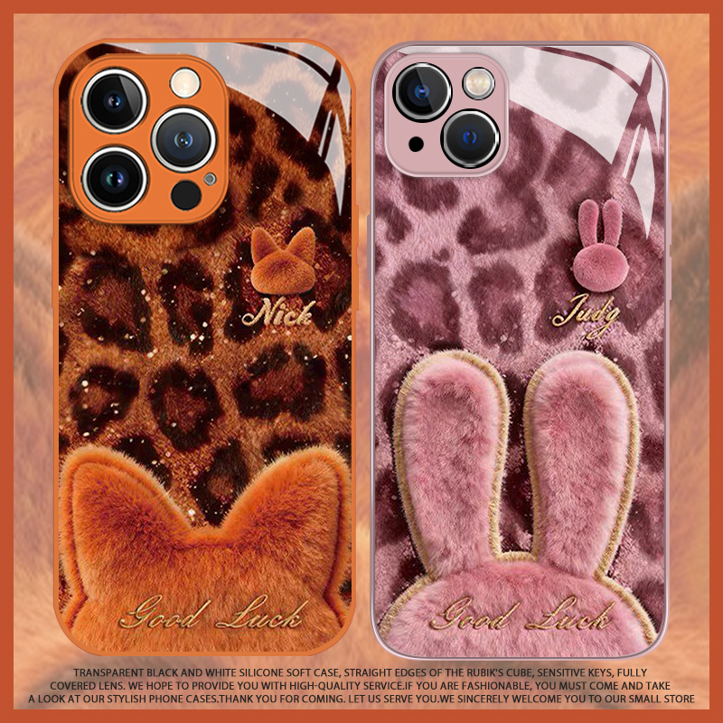 毛绒尼克朱迪手机壳情侣