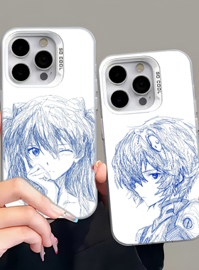 线稿EVA适用于一加ACE6手机壳1+15明日香13T新款彩银壳12绫波丽11R卡通动漫ace5至尊版3pro二次元2v周边ACE男