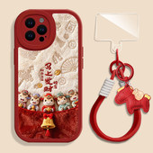 适用于一加TURBO6手机壳AEC6T毛绒马上发财1 ace3 10防摔5pro 15新款 小羊皮13T马年本命年12新年过年11R新中式