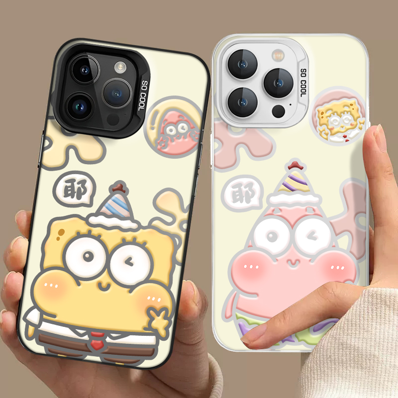 海绵宝宝适用iPhone16手机壳情侣苹果15promax小米14华为mate60新款p70可爱vivo彩银13荣耀200一加iqoo12红米
