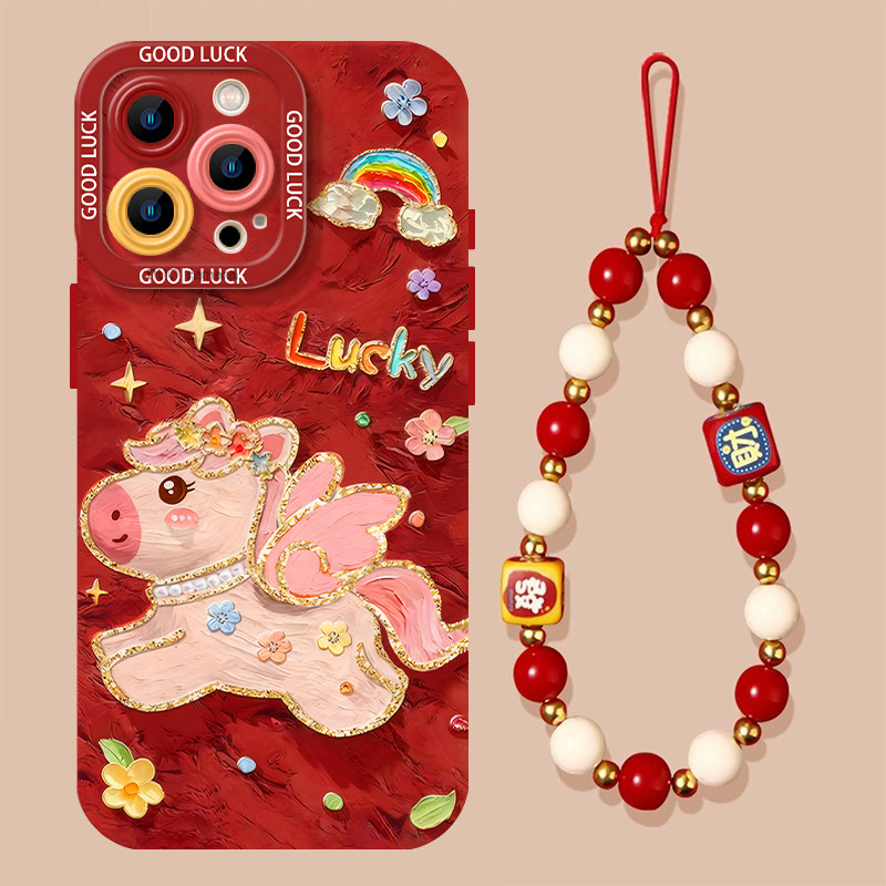 油画小飞马手机壳马年本命年