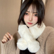 加厚保暖交叉毛毛领韩版 毛绒围脖女秋冬季 2025新款 百搭柔软小围巾