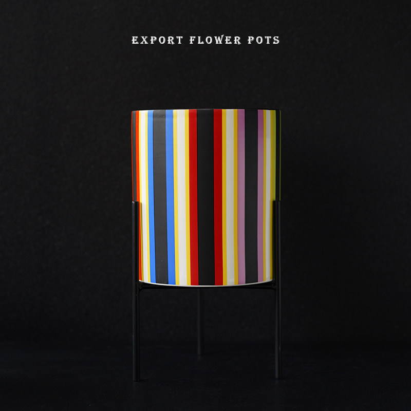 出口美国 个性花卉艺术花盆陶瓷家居插花 高档卫浴工具桶收纳装饰