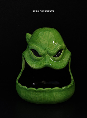 出口创意绿怪Oogie Boogie圣诞夜惊魂搞怪水果托盘收纳篮装饰摆件