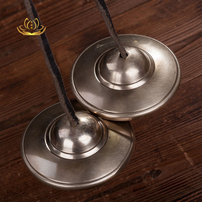 尼泊尔印度手工撞铃碰钟铜钹民族打击乐器动听成对纯铜碰铃法器