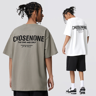 CHOSEN1CH美式植绒字母印花纯棉短袖T恤全棉半袖宽松休闲高街潮牌