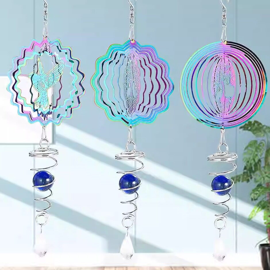 大梦归离同款3d风转旋转风铃螺旋球挂钩吊坠花园庭院悬挂驱鸟装饰,家居饰品,风铃及配件,淘宝优惠券,粉丝福利购,淘宝优惠卷