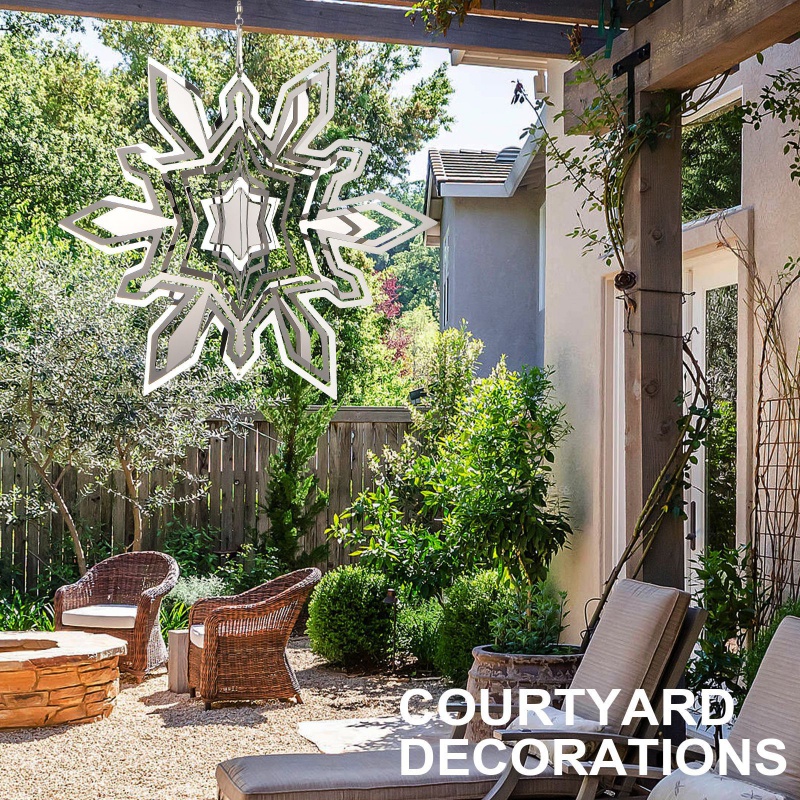 大梦归离同款3D曼陀罗风铃风转圣诞主题风铃花园驱鸟太阳捕手挂饰