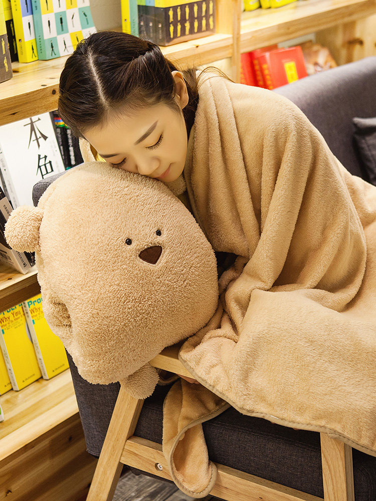 暖手抱枕被子两用靠垫被办公室午睡插手毛绒女生毯子手捂夏季可爱