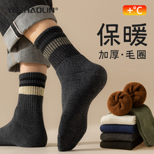 厚袜子男款秋冬季中筒袜加绒加厚保暖毛圈袜男士2025冬天长筒长袜