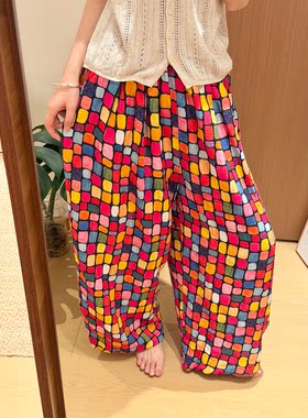 韩版设计感印花睡裤女款