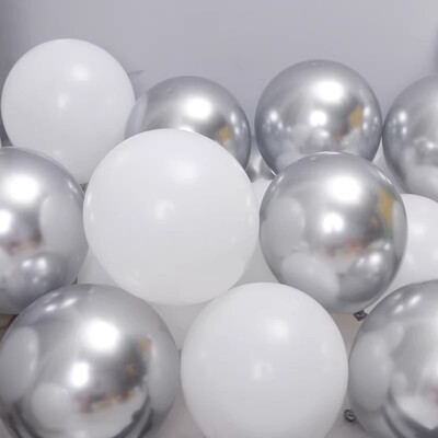 哑光白色气球加厚纯白10寸生日派对布置乳胶气球场景装饰尾巴气球