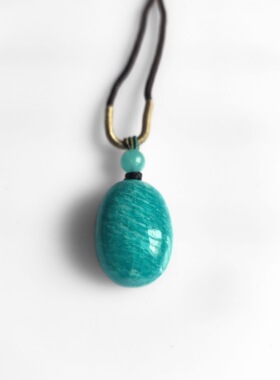 天然老料莫桑比克天河石石吊坠水晶毛衣链挂坠项链女款鸽子蛋