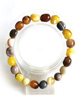 天然阿拉善彩玛瑙手链女款手串