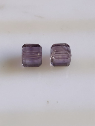 天然巴西紫水晶方糖散珠diy饰品配件穿水晶手链水晶圆珠子