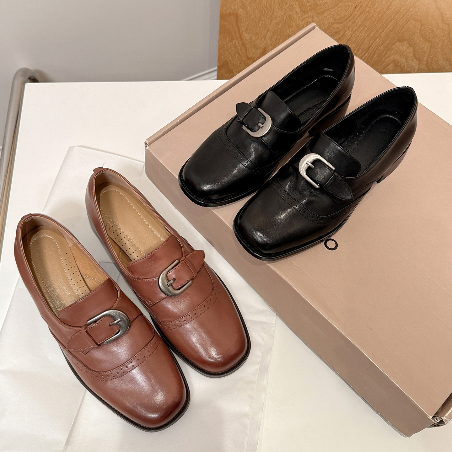 圆圆妈2026春季复古头层牛皮小皮鞋粗跟圆头简约通勤百搭深口单鞋,女鞋,深口单鞋,淘宝优惠券,粉丝福利购,淘宝优惠卷