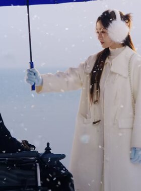 原版短剧那年冬至邓灵枢南昭宁同款毛呢外套中长款呢子大衣女衣服