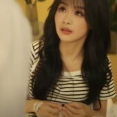 t恤夏季 短袖 圆领条纹上衣女衣服潮 短剧红糖姜汁余茵姜枝同款 原版