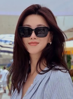 明星朱珠同款方框太阳眼