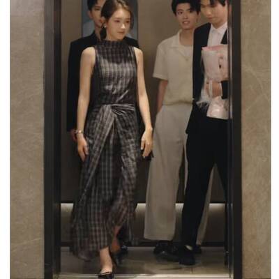 原版短剧在八月盛夏郭宇欣姜南衫同款背心连衣裙格子裙子女衣服潮