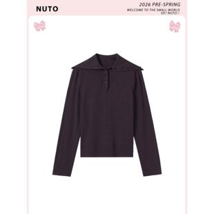 NUTO  早春新款复古高领打底衫上衣设计感小众修身休闲内搭T恤