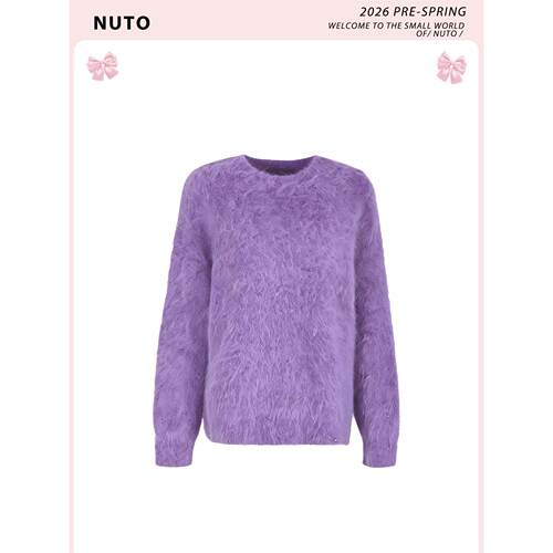 NUTO温柔紫色软糯圆领针