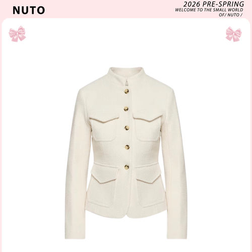 NUTO小香风粗花呢立领夹