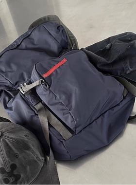 kenijima同款尼龙双肩包男士休闲电脑背包男款复古美式通勤书包女