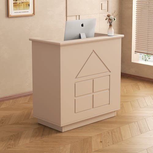 简约小型收银台服装店超市饭店前台电脑吧台柜台定制店铺小型美容